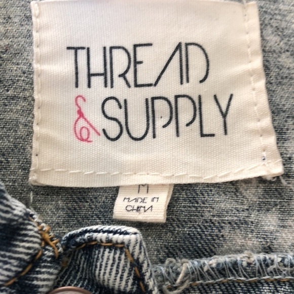 Y2K Thread & Supply 90s Denim Acid Wash Punk Grunge Vest - Size M - Picture 3 of 6
